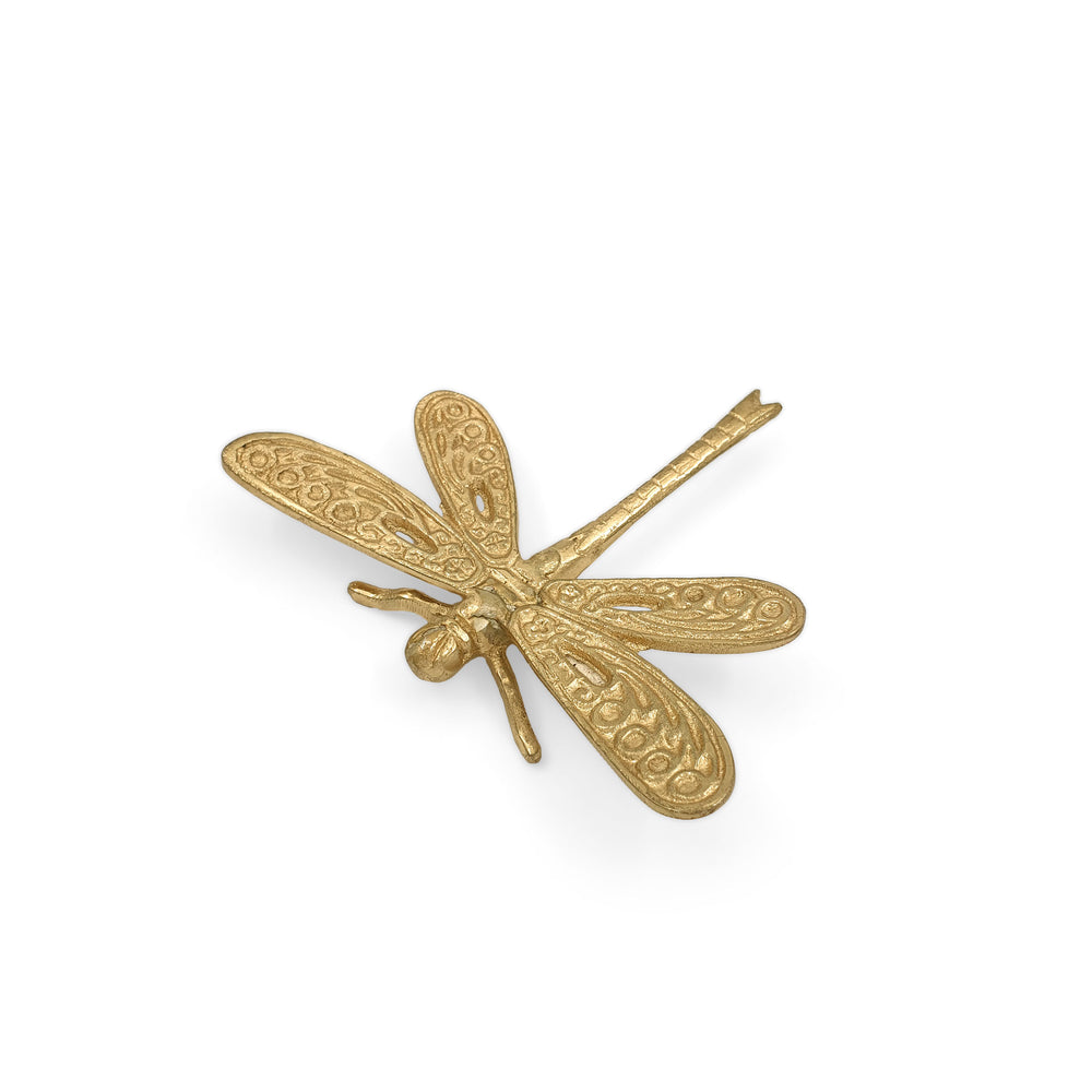 Brass Figurine Dragonfly Gold