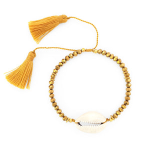 
                  
                    Load image into Gallery viewer, Bracelet Boho Crystal Shell gold
                  
                