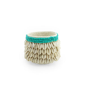 
                  
                    Load image into Gallery viewer, Crochet basket Cowrie Shells 4 lines
                  
                