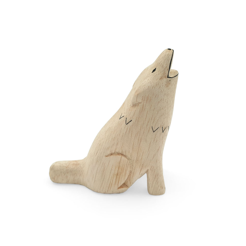 Wooden Miniature Animal Wolf