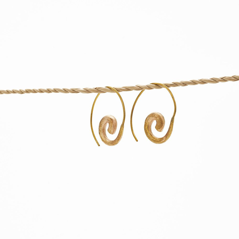 Earring Spiral Brass Gold