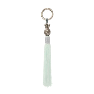 
                  
                    Load image into Gallery viewer, Keychain brass silver pineapple mint tassel S
                  
                