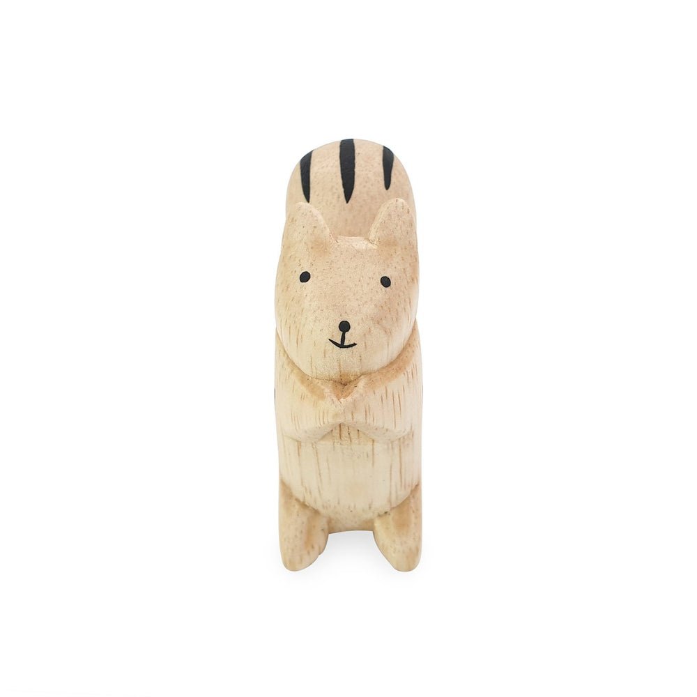 
                  
                    Load image into Gallery viewer, Mini handmade wooden toy animal squirrel front view
                  
                