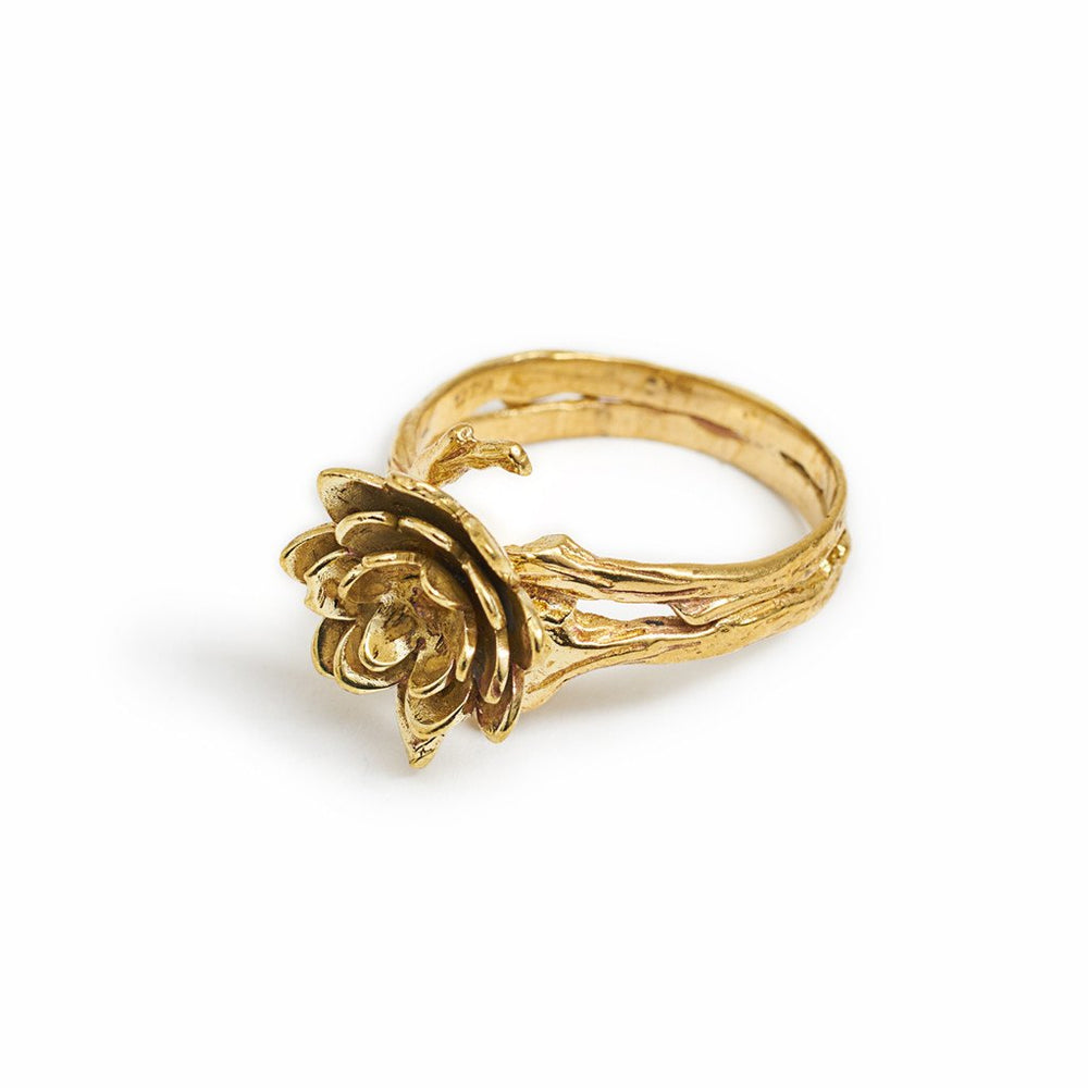 Ring Lotus Flower Dot Gold