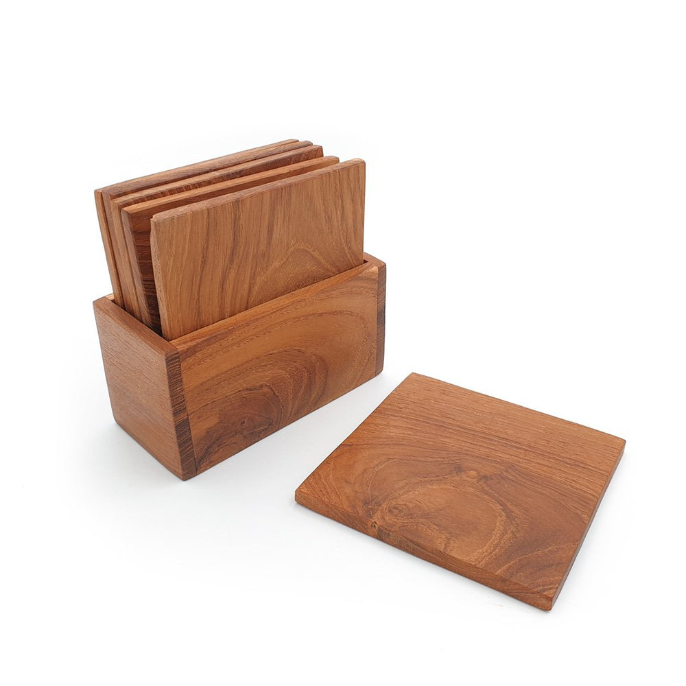 Wooden Coaster Square Set of 6