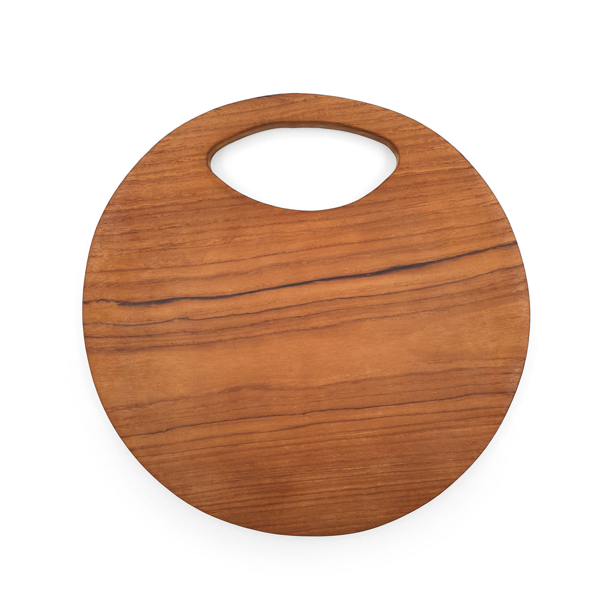 Round wooden chopping shop board with handle
