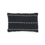 black rectangle hand embroidery cotton pillow lines