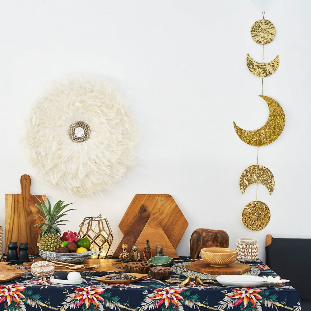 
                  
                    Load image into Gallery viewer, Boho homeware moon wall hanging lifestyle
                  
                