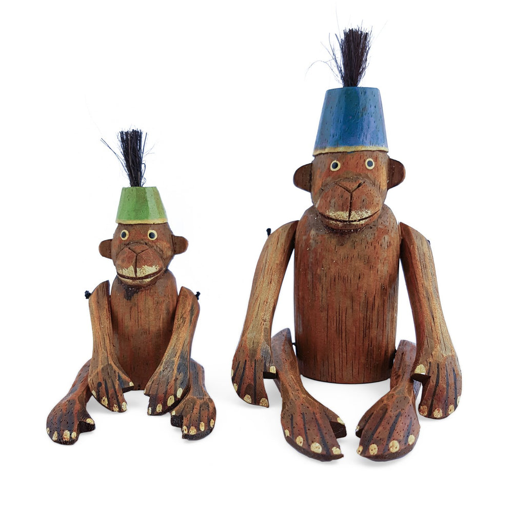 wooden monkey figurine