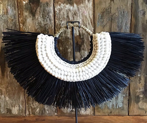 
                  
                    Load image into Gallery viewer, Shell Necklace Decor on stand with Seagrass  Fringes
                  
                