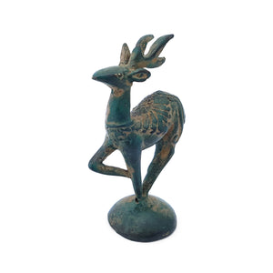 
                  
                    Load image into Gallery viewer, Statue brass mini deer green
                  
                