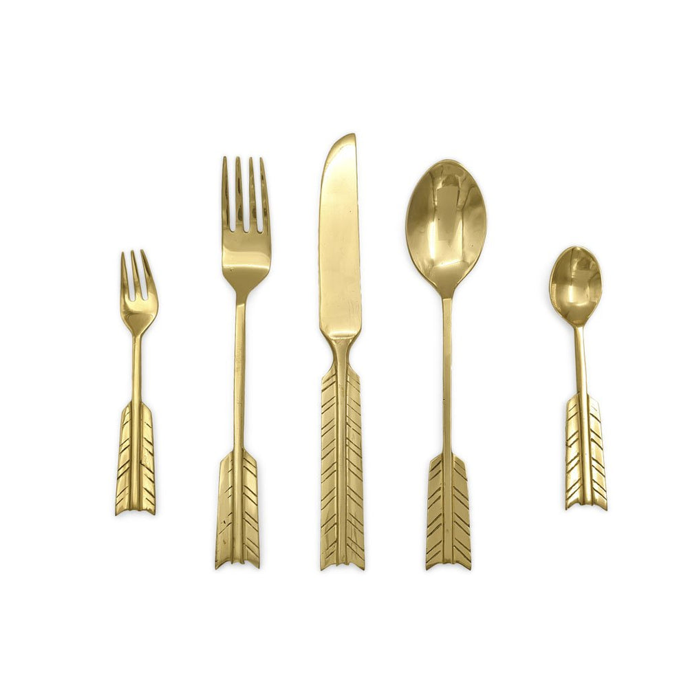 Brass cutlery arrow gold
