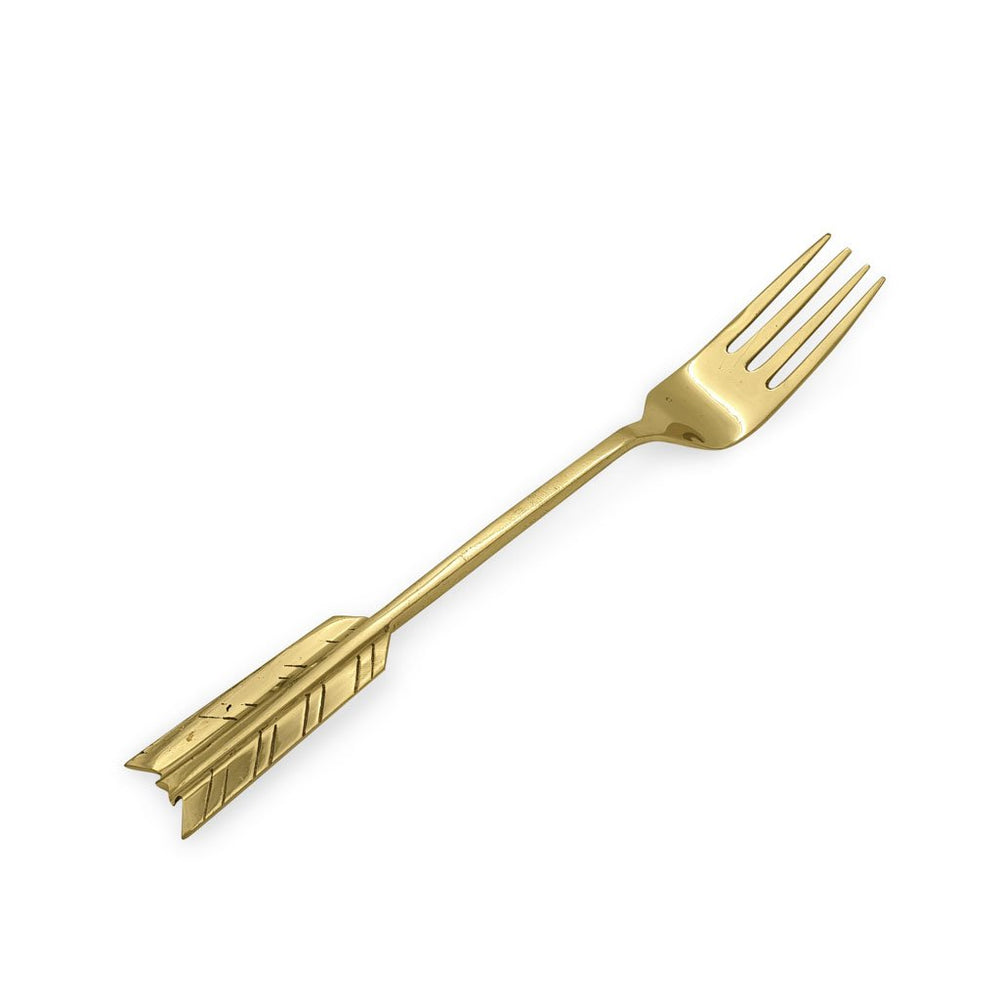 
                  
                    Load image into Gallery viewer, Brass cutlery arrow gold fork
                  
                