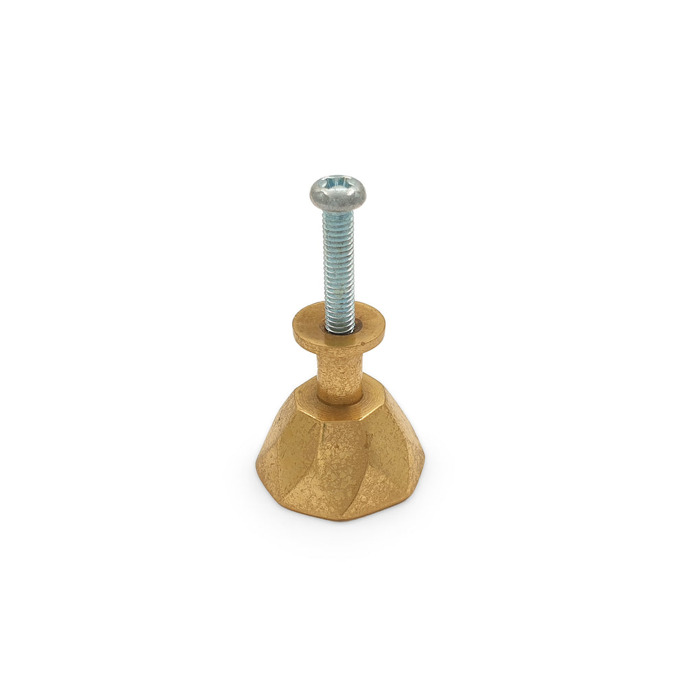 
                  
                    Load image into Gallery viewer, Brass Knob Hexagone Small
                  
                