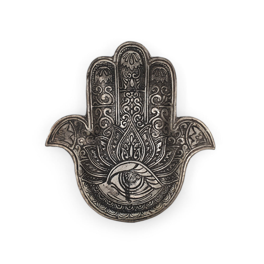 Brass Trinket Tray Hamsa Hand Lotus Eye