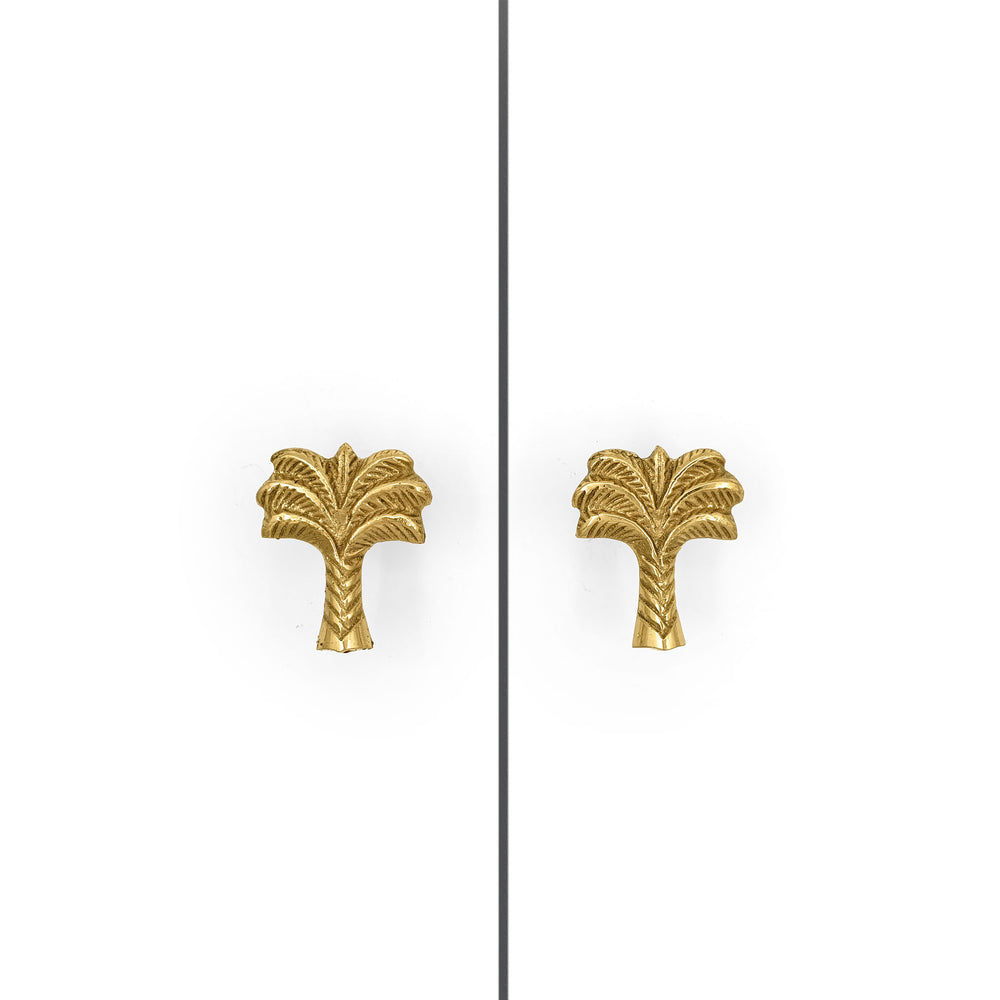 
                  
                    Load image into Gallery viewer, Brass Knob Palm Tree set Small
                  
                