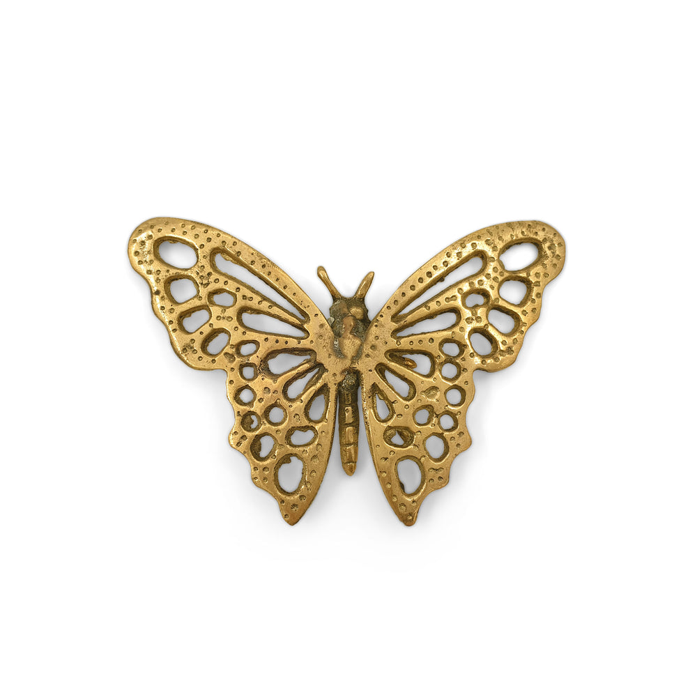 Brass Figurine Carved Butterfly Gold