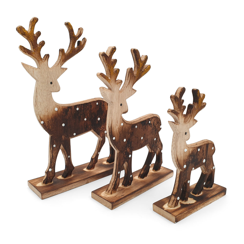 
                  
                    Load image into Gallery viewer, Christmas Decor Deer Family with Glitter Flakes Set of 3
                  
                