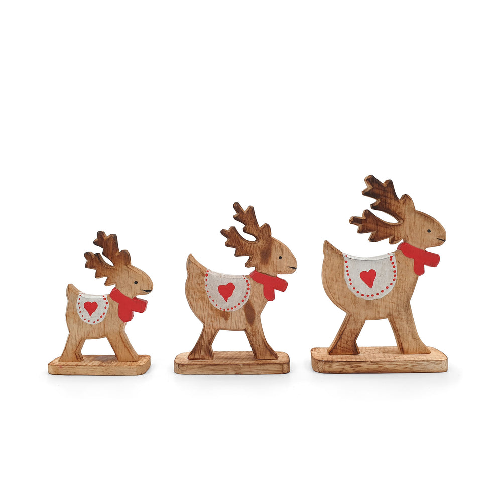 Christmas Decor Deer Family Love Set Of 3