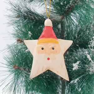 
                  
                    Load image into Gallery viewer, Wooden Christmas Ornaments Vintage Star Santa
                  
                