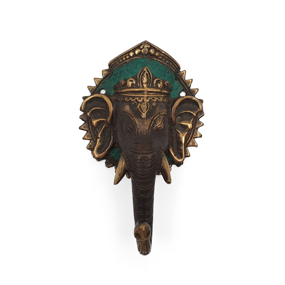 
                  
                    Load image into Gallery viewer, Brass Hook Lord Ganesha Head
                  
                