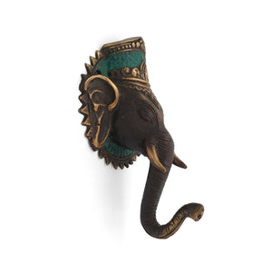 
                  
                    Load image into Gallery viewer, Brass Hook Lord Ganesha Head
                  
                