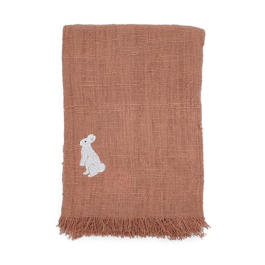 Cotton Throw White Rabbit for Kids