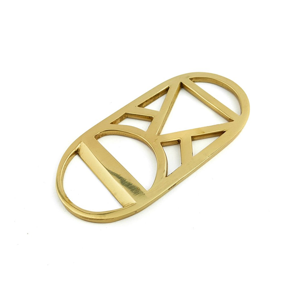Bottle Opener Brass Gold Triangle Circle