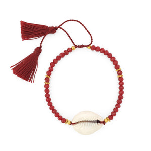 
                  
                    Load image into Gallery viewer, Bracelet Boho Crystal Shell red
                  
                