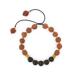 As Is S/4 Lava Bracelets w/ Gemstones & Inspiration Charm in Bag