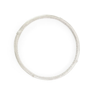 
                  
                    Load image into Gallery viewer, Handmade brass boho bamboo bangle silver plated top view
                  
                