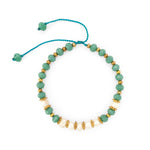 Handmade pearl boho bracelet turquoise crystals