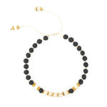 Bracelet lava stone with white beads
