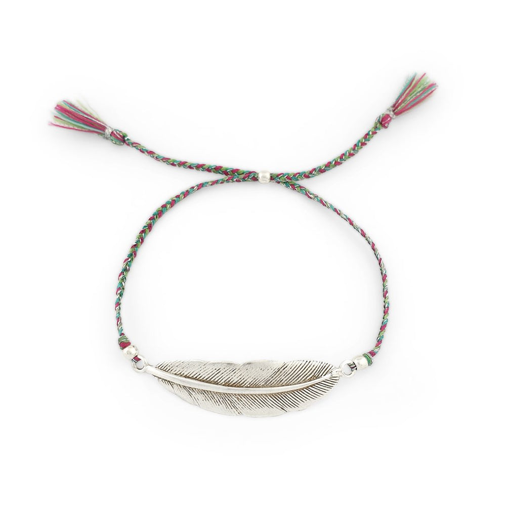 
                  
                    Load image into Gallery viewer, Bracelet Feather Tassel Silver Plated
                  
                