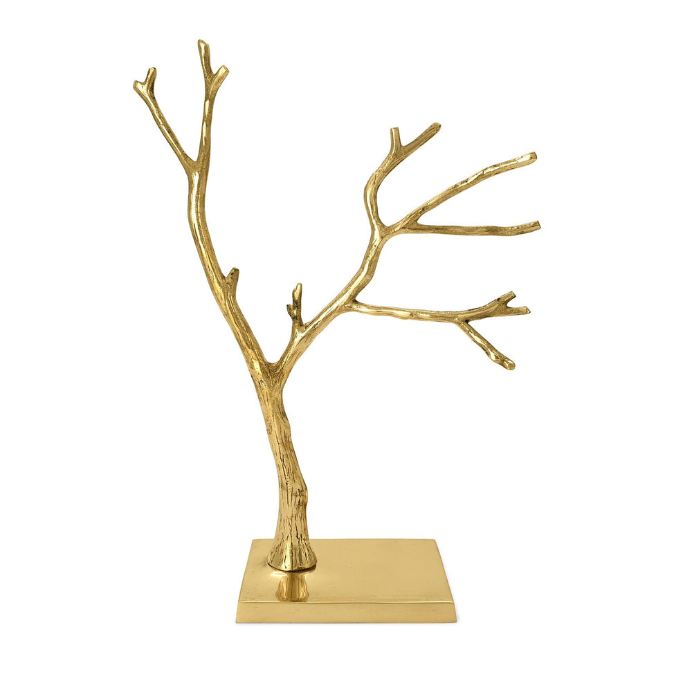 Solid brass tree for jewelry gold front