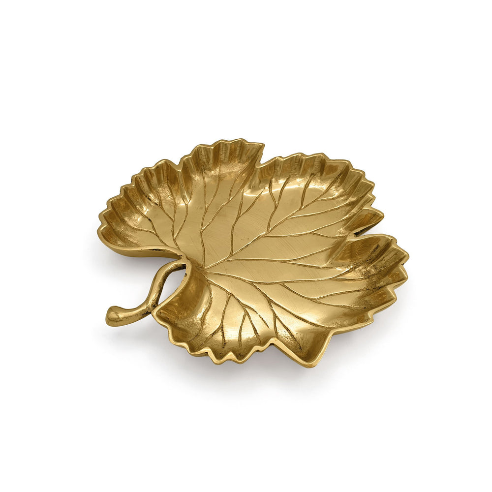 Brass Trinket Tray Maple Leaf