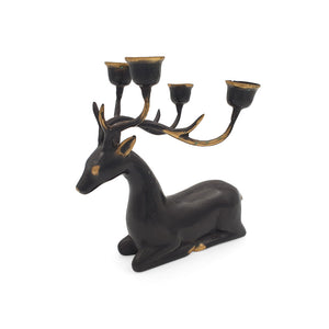 
                  
                    Load image into Gallery viewer, Brass Candle Holder Resting Deer
                  
                