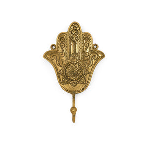 
                  
                    Load image into Gallery viewer, Brass Hook Hamsa Hand Gold
                  
                