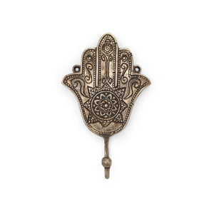 
                  
                    Load image into Gallery viewer, Brass Hook Hamsa Hand Silver
                  
                