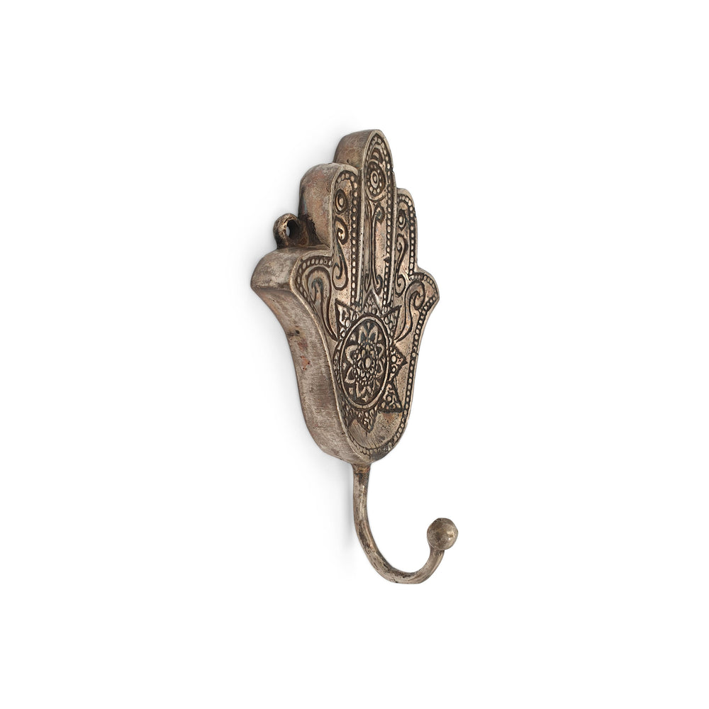 
                  
                    Load image into Gallery viewer, Brass Hook Hamsa Hand Silver
                  
                