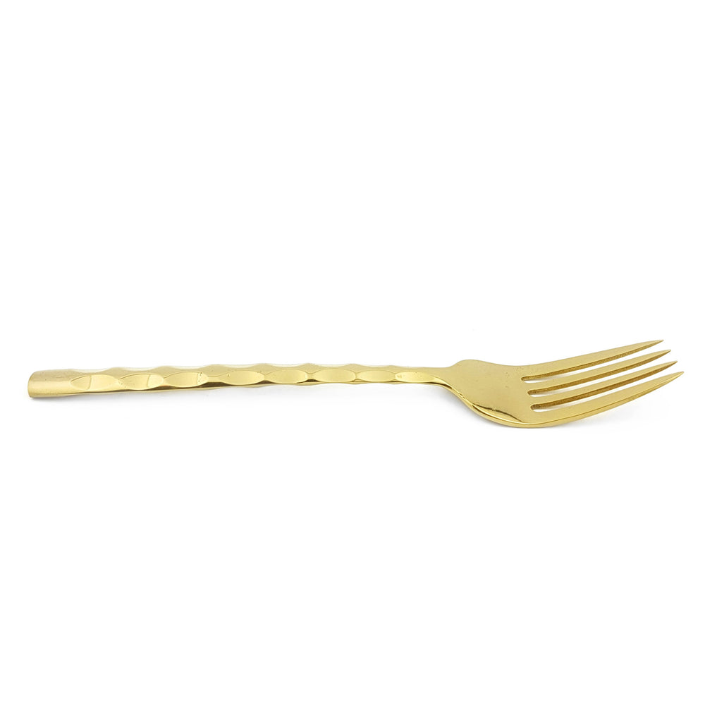 
                  
                    Load image into Gallery viewer, Brass Cutlery Geometric Fork Side
                  
                