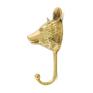 
                  
                    Load image into Gallery viewer, Solid Brass wall Hook Bear side
                  
                