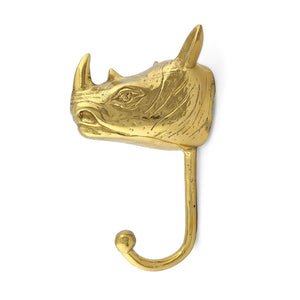 
                  
                    Load image into Gallery viewer, Brass Wall Hook Rhino
                  
                