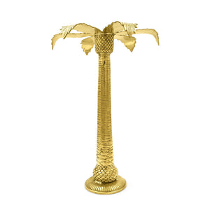
                  
                    Load image into Gallery viewer, Handmade Brass palm tree candle holder L side view
                  
                