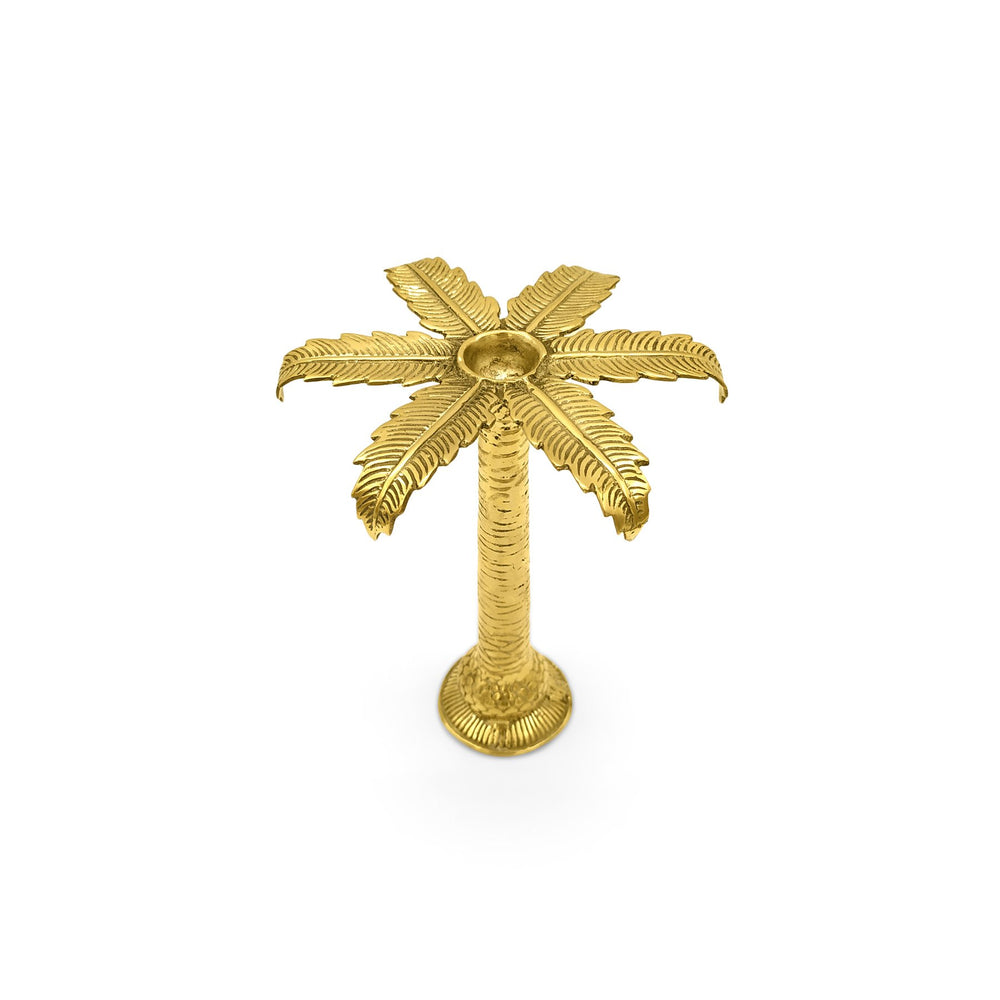 
                  
                    Load image into Gallery viewer, Handmade Brass palm tree candle holder S
                  
                