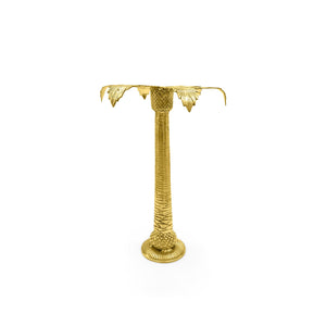 
                  
                    Load image into Gallery viewer, Handmade Brass palm tree candle holder S side view
                  
                