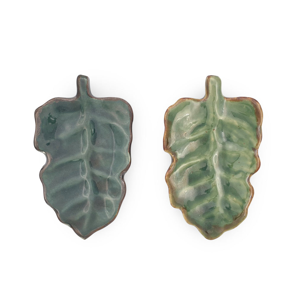 Ceramic leaf plate set
