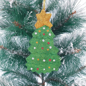 
                  
                    Load image into Gallery viewer, Wooden Christmas Ornament Sparkling Tree
                  
                