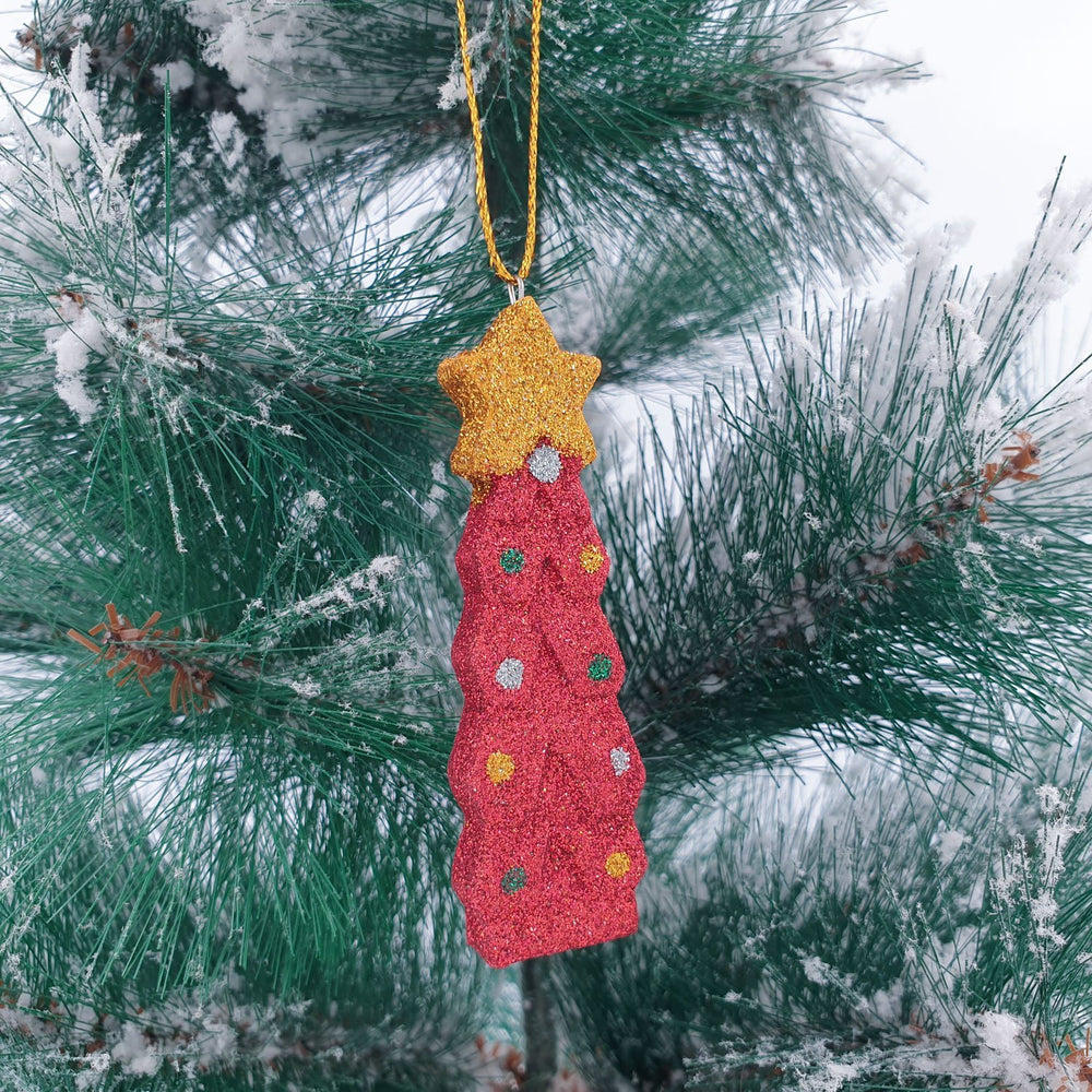 Wooden Christmas Ornament Sparkling Mini Tree