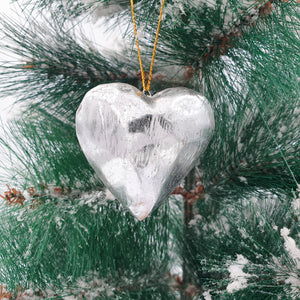 
                  
                    Load image into Gallery viewer, Wooden Christmas Ornaments Hearts Silver
                  
                